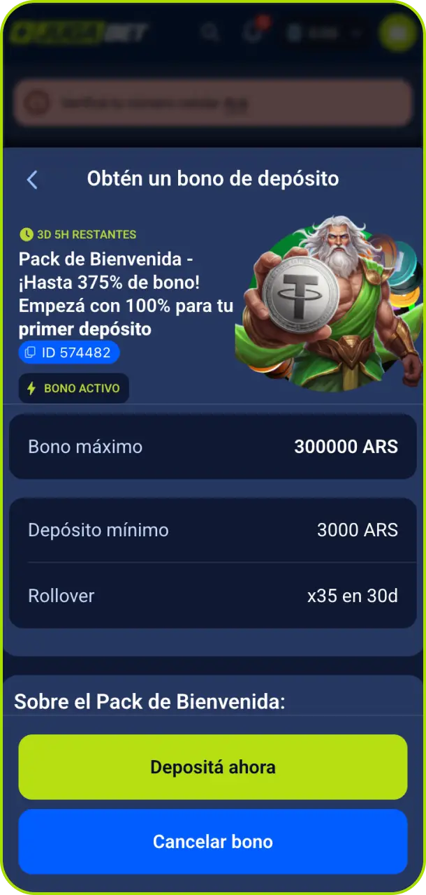Activá el bono de bienvenida desde tu perfil para aprovechar al máximo tu saldo en Jugabet Argentina.