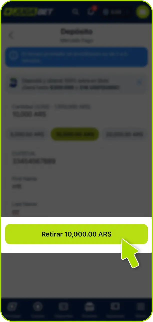 Recibí los fondos en tu cuenta bancaria o billetera virtual desde Jugabet Argentina.